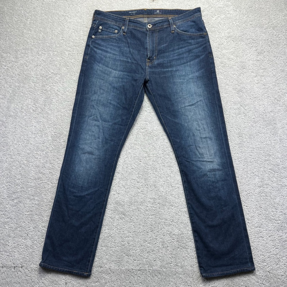 Adriano Goldschmied Jeans 33x34 (35x30) Blue Denim The Everett Slim Straight Leg